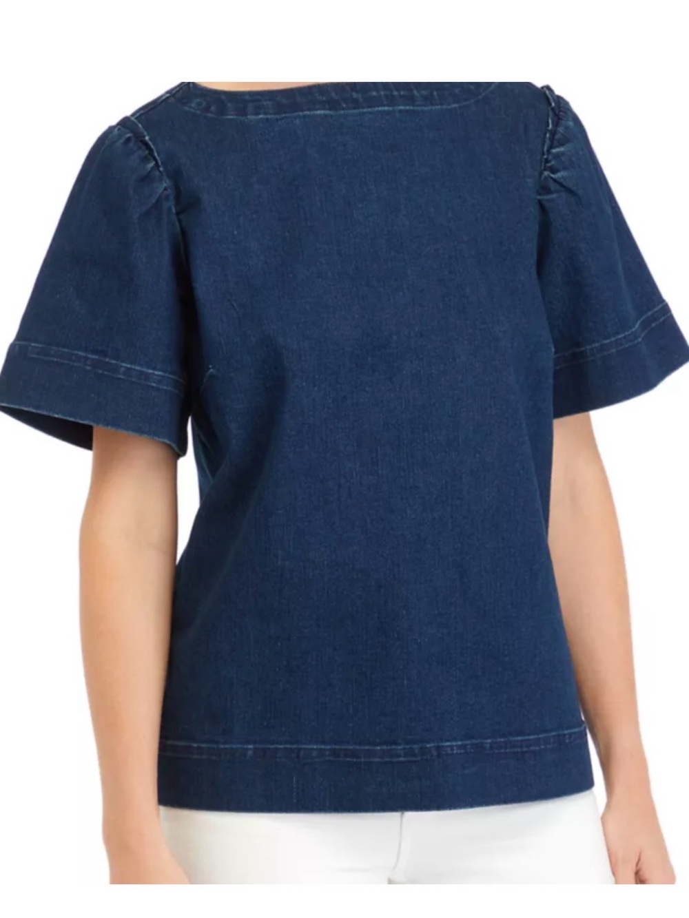 crown & ivy Indigo Denim Short Sleeve Tee
